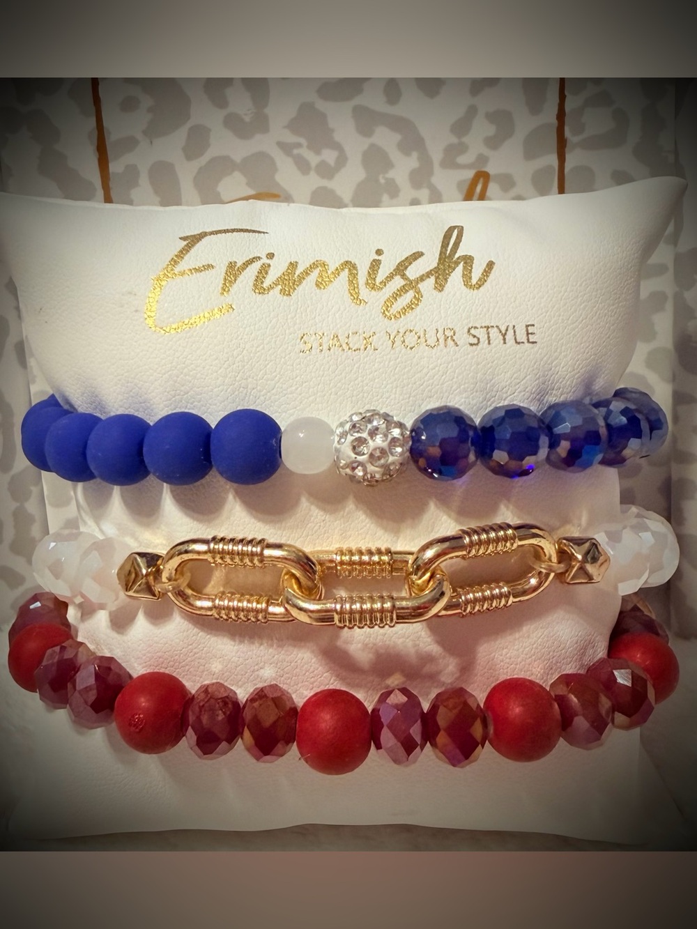 New ERIMISH Bracelets 3 pc Stack - Red, White & Blue